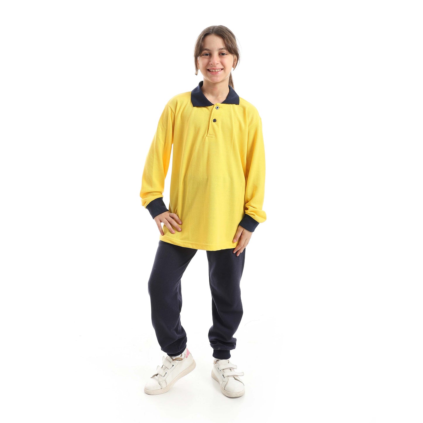 Red Circle Long Sleeve Polo Set + Pants Kids
