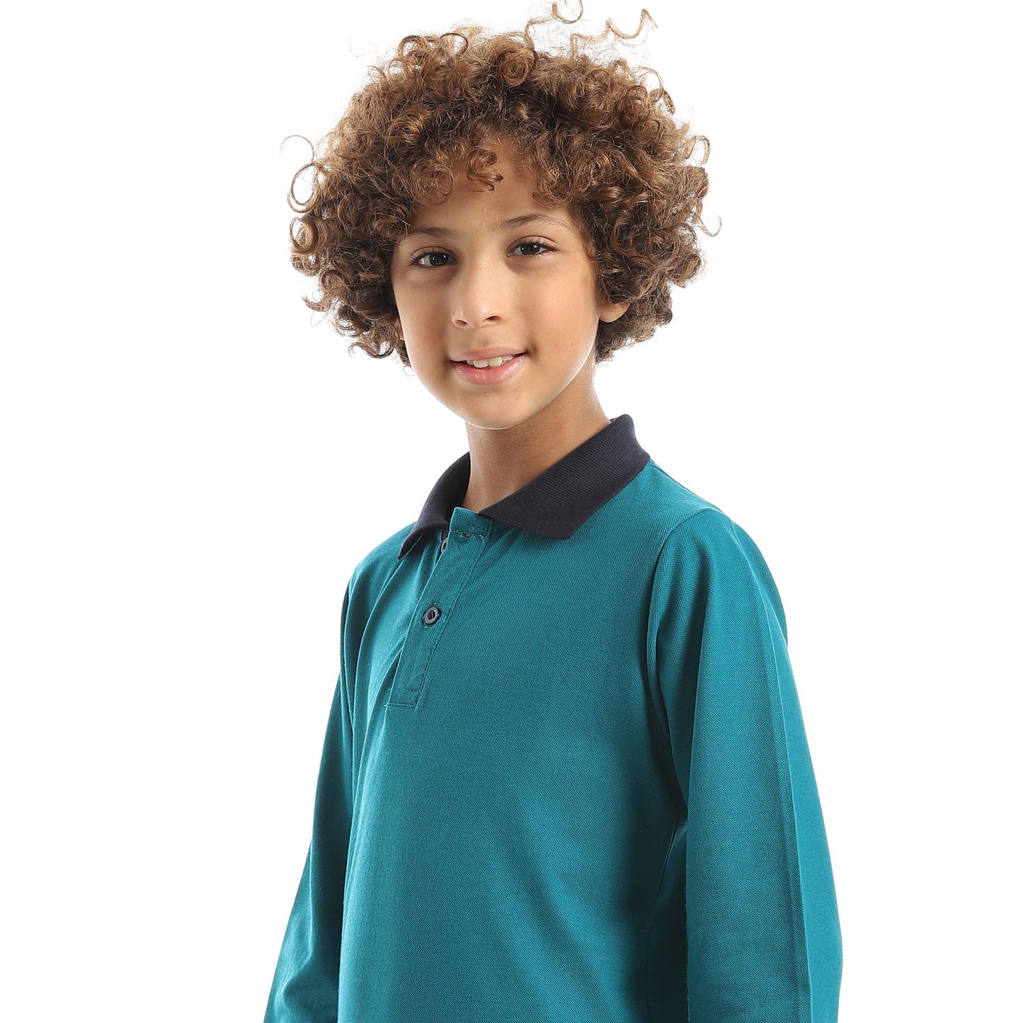 Red Circle Long Sleeve Polo Set + Pants Kids