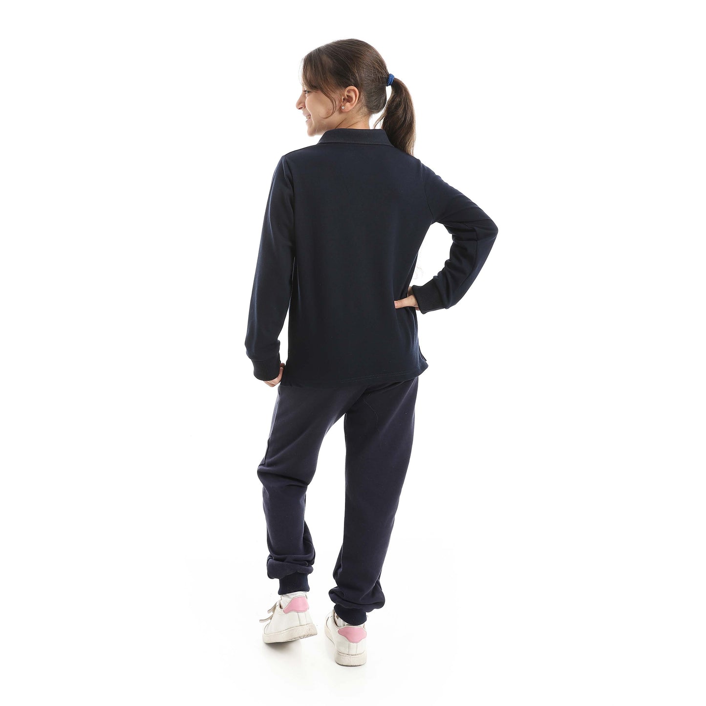 Red Circle Long Sleeve Polo Set + Pants Kids