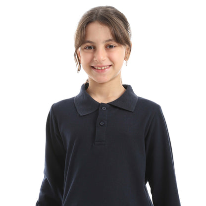 Red Circle Long Sleeve Polo Set + Pants Kids