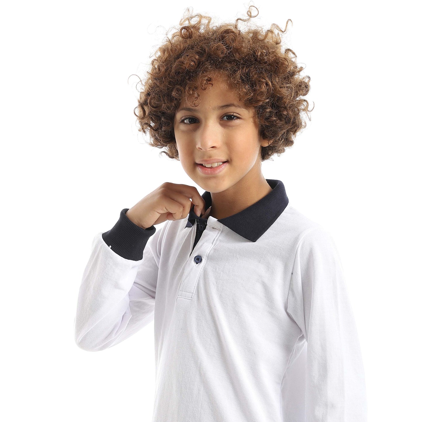 Red Circle Long Sleeve Polo Set + Pants Kids