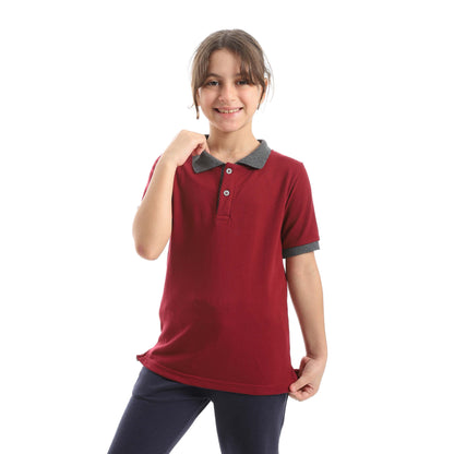 Red Circle Half sleeve polo t-shirt Kids