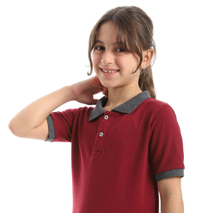 Red Circle Half sleeve polo t-shirt Kids