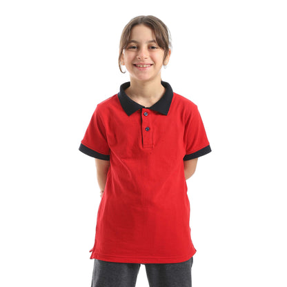 Red Circle Half sleeve polo t-shirt Kids