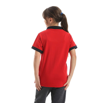Red Circle Half sleeve polo t-shirt Kids