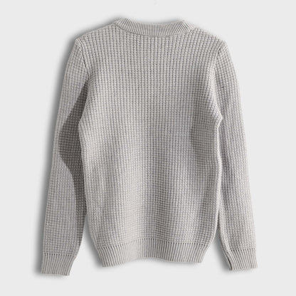 Bucklet Round Neck Plain Biscuit