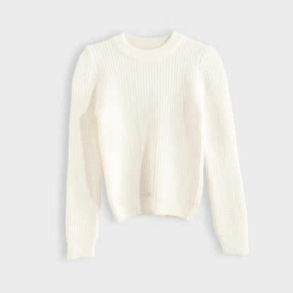 Bucklet Round Neck Plain Biscuit