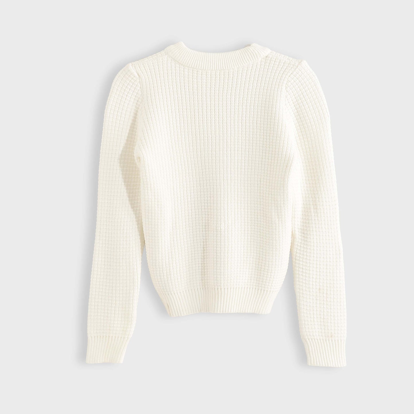 Bucklet Round Neck Plain Biscuit