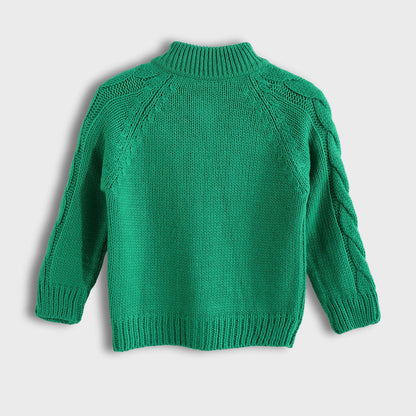 Knitted pullover with zipper