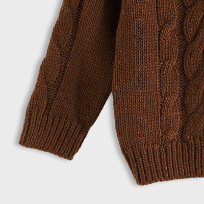 Knitted pullover with zipper