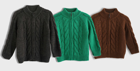 Bundle of 3 Knitted pullover with zipper