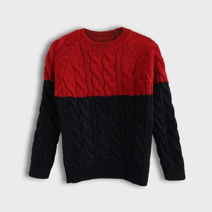 Pullover Round Knitted Mini Neck