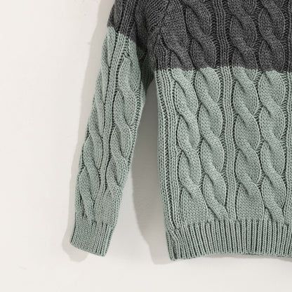 Pullover Round Knitted Mini Neck