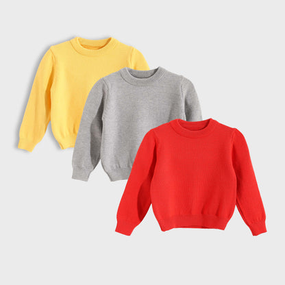 Bundle Solid Round Neck Boucleet 3 Pieces