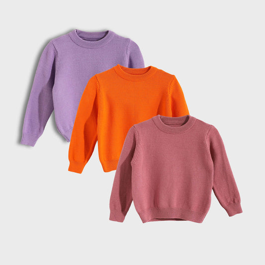 Bundle Solid Round Neck Boucleet 3 Pieces