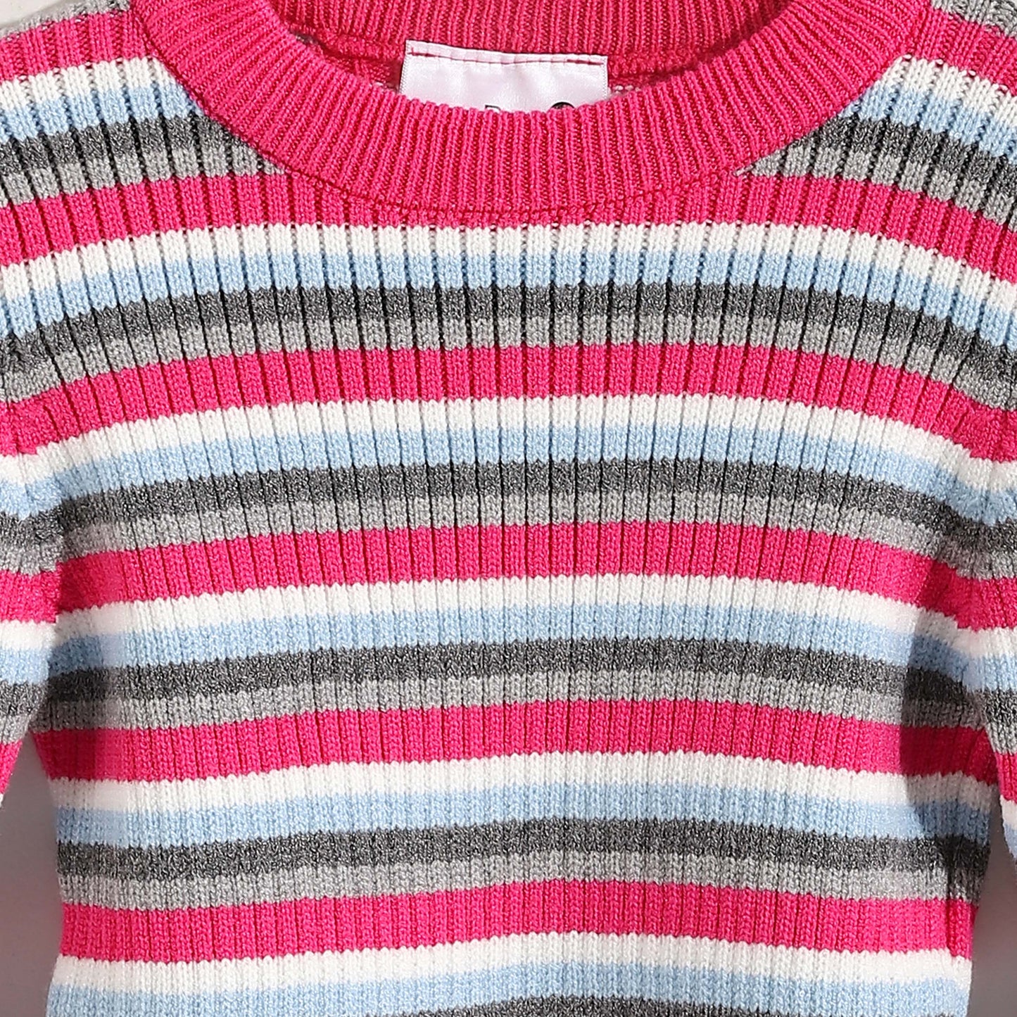 Round neck striped booklet