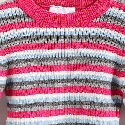 Round neck striped booklet