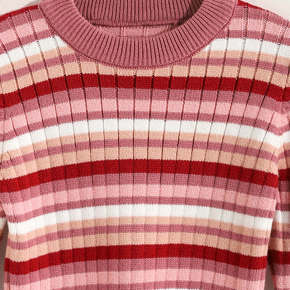 Round neck striped booklet