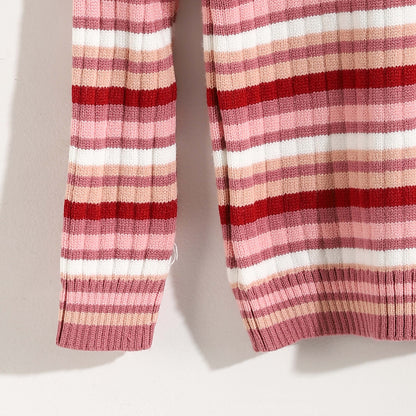 Round neck striped booklet