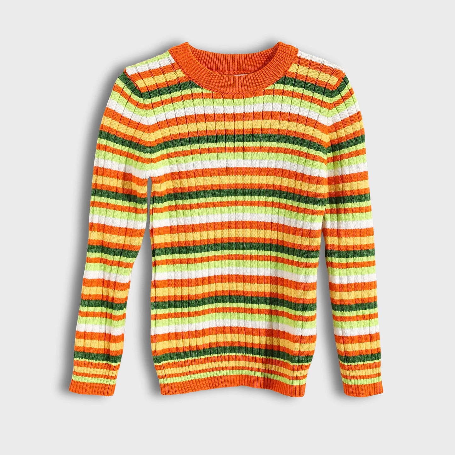 Round neck striped booklet