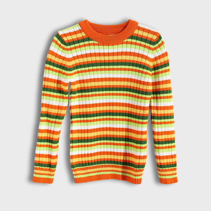 Round neck striped booklet