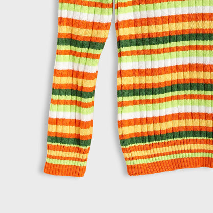 Round neck striped booklet