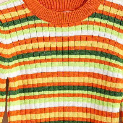 Round neck striped booklet