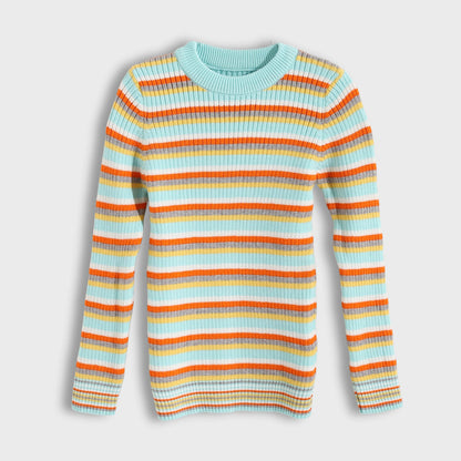 Round neck striped booklet