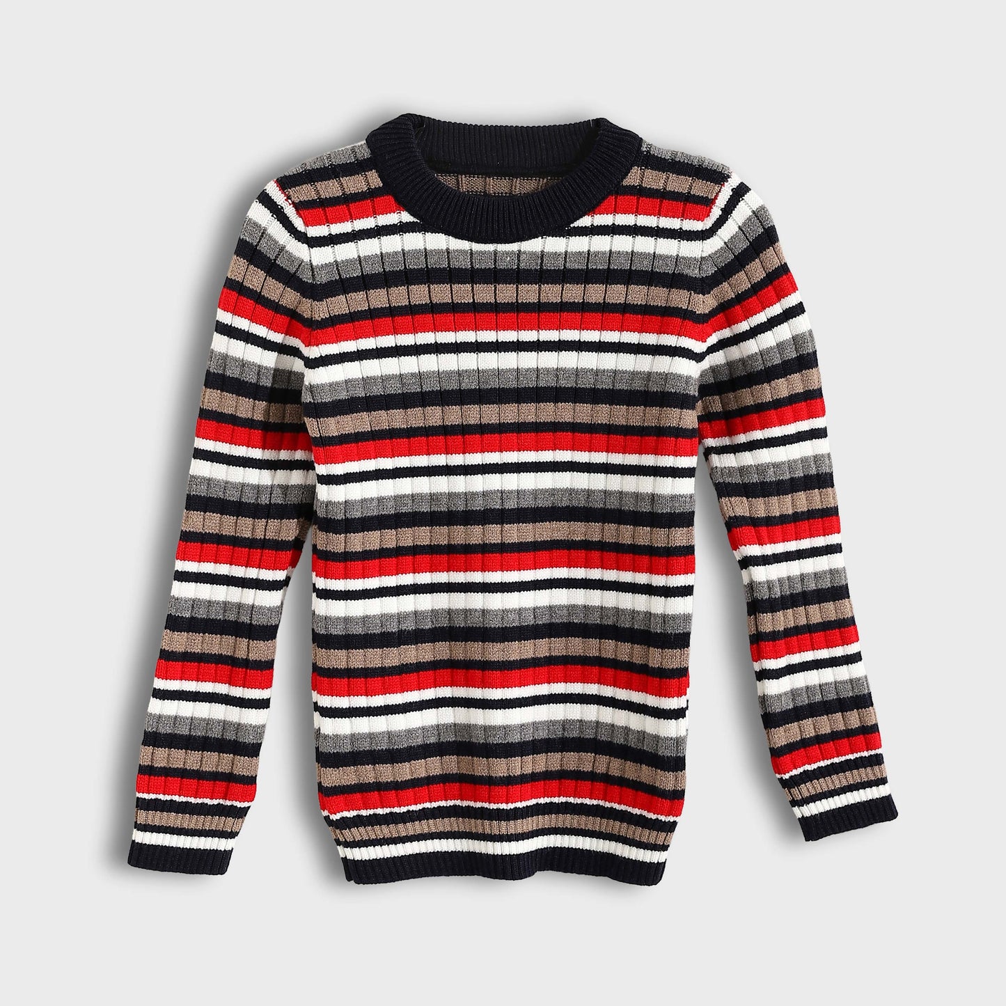 Round neck striped booklet