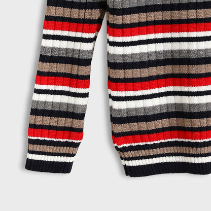 Round neck striped booklet