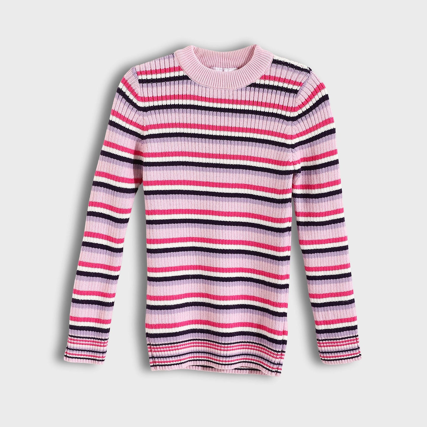 Round neck striped booklet