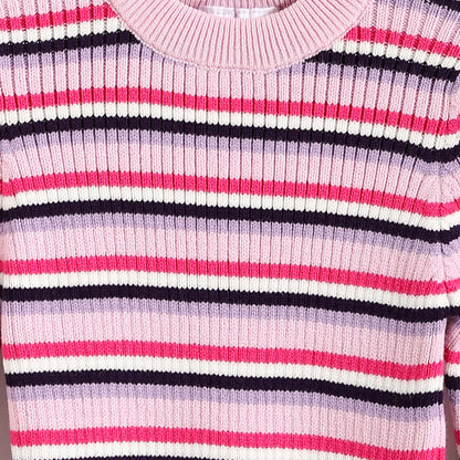 Round neck striped booklet