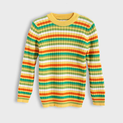 Round neck striped booklet