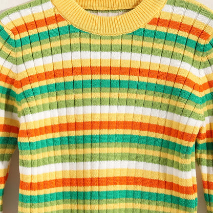 Round neck striped booklet