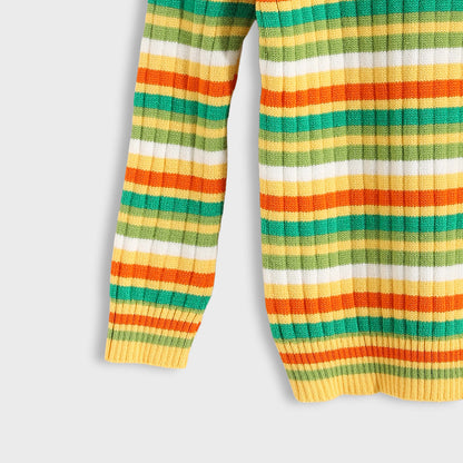 Round neck striped booklet