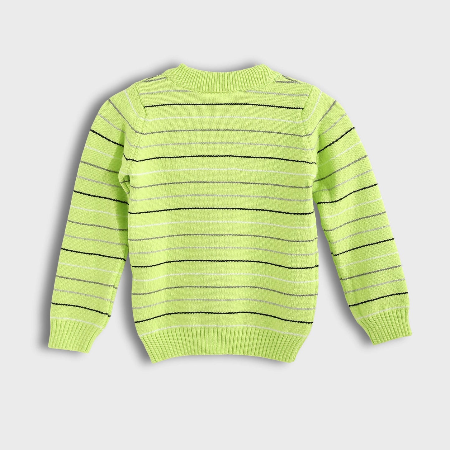Bucklet Round Neck Thinly Stripedt