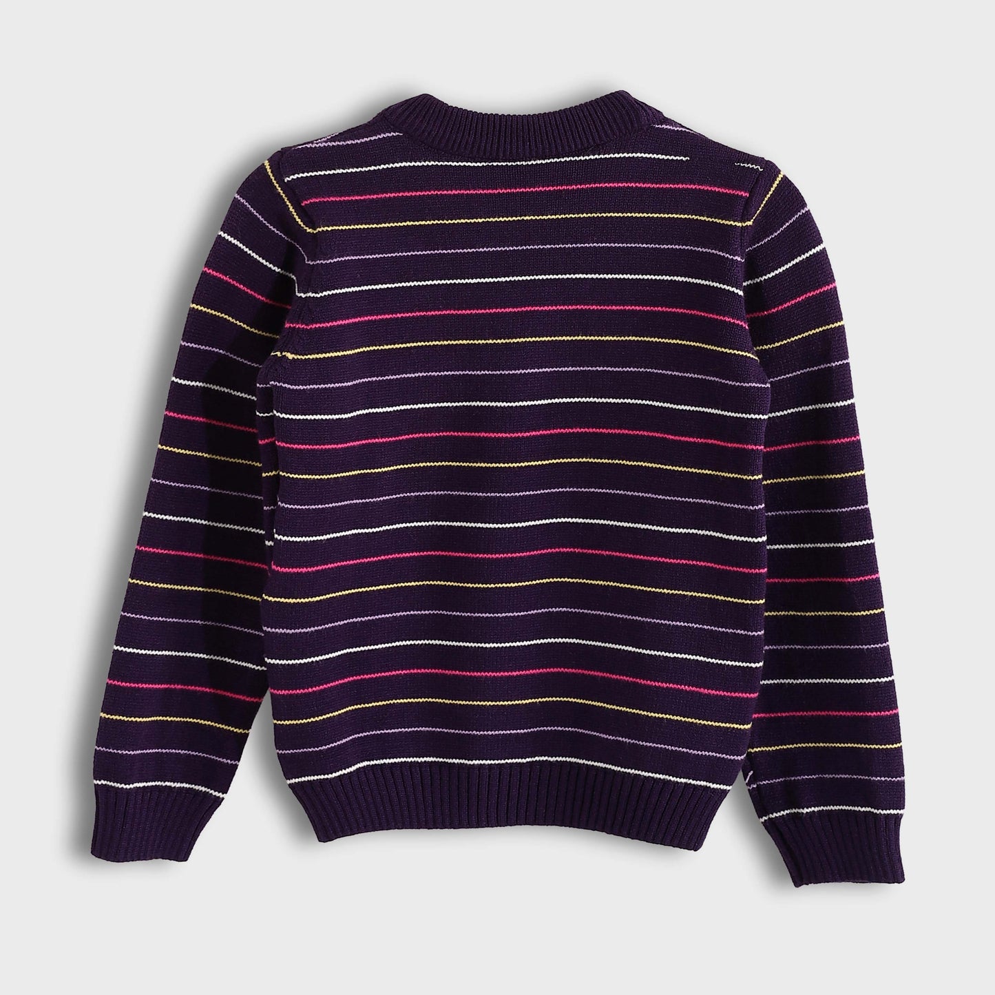 Bucklet Round Neck Thinly Stripedt