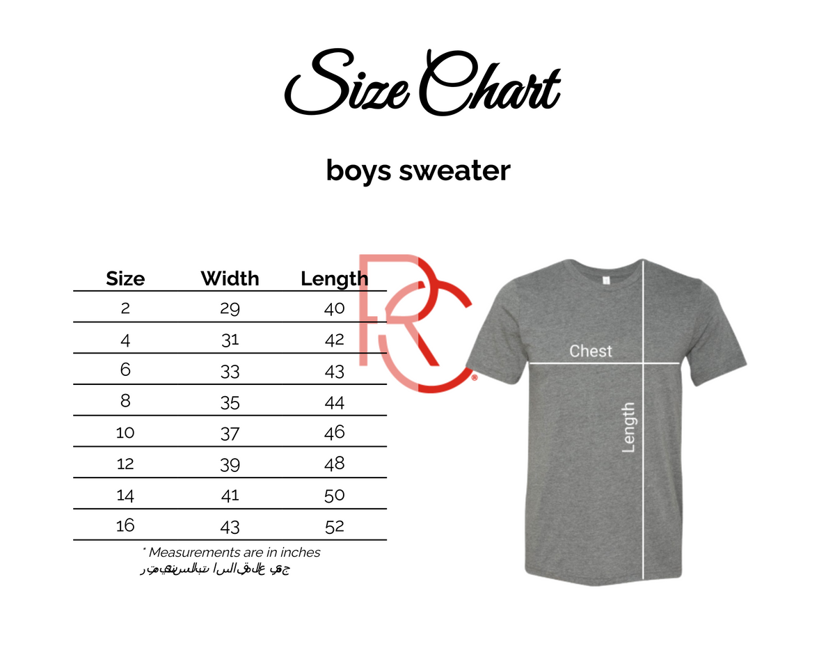 Size chart for بلوزة بياقة مستديرة وبطبعات مخططة رفيعة