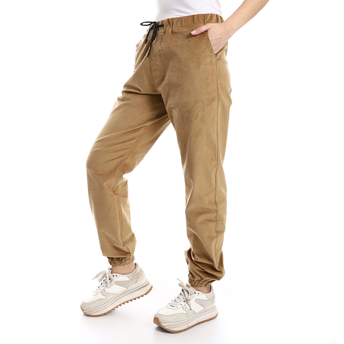 off cliff Velvet Pants Casual With Elastic Hem men