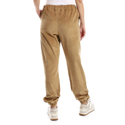 off cliff Velvet Pants Casual With Elastic Hem men