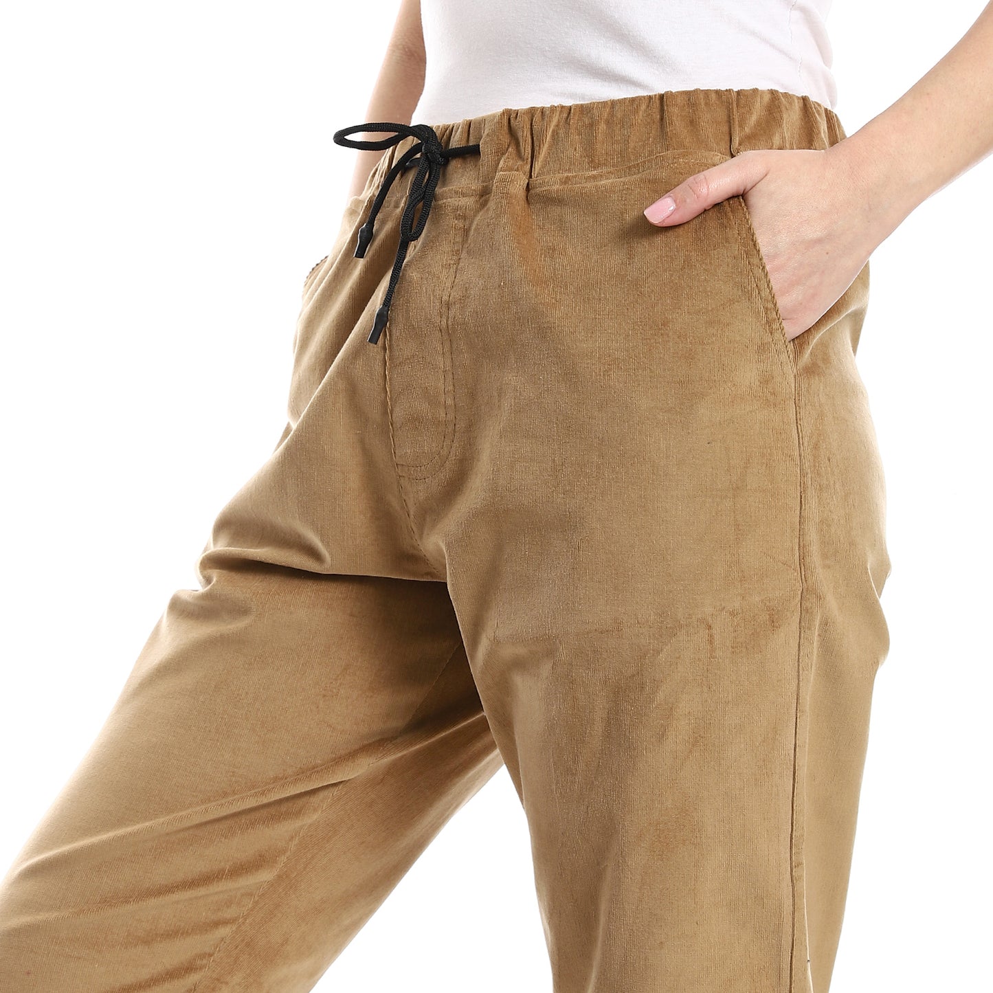 off cliff Velvet Pants Casual With Elastic Hem men