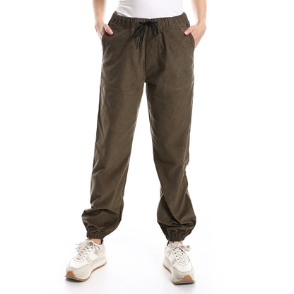 off cliff Velvet Pants Casual With Elastic Hem men