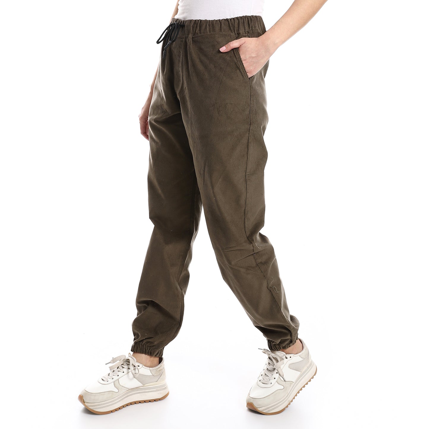 off cliff Velvet Pants Casual With Elastic Hem men
