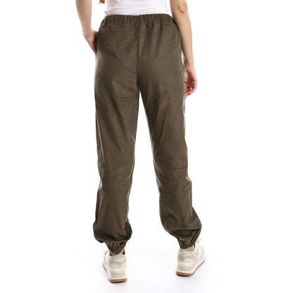 off cliff Velvet Pants Casual With Elastic Hem men