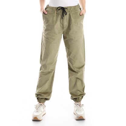 off cliff Velvet Pants Casual With Elastic Hem men