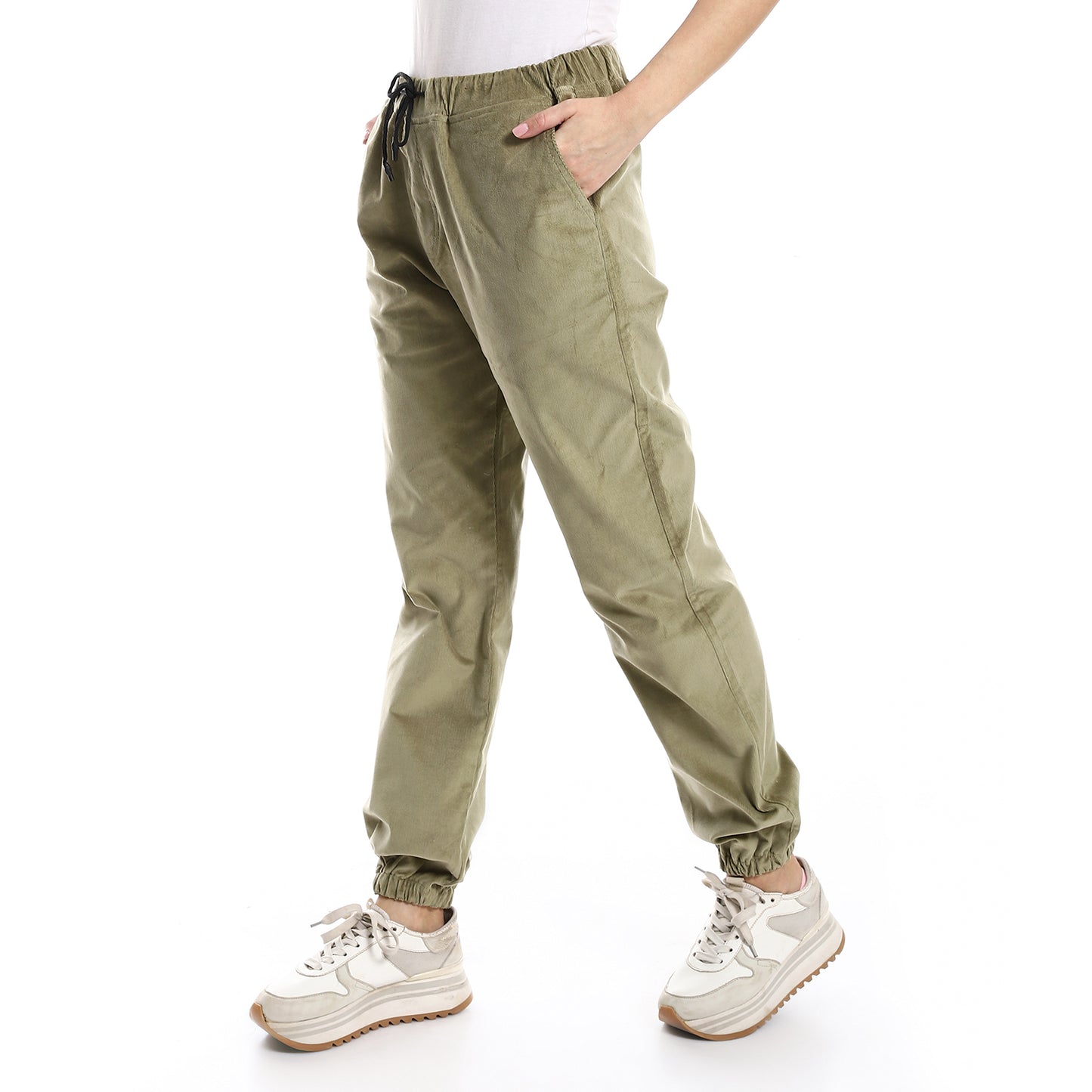 off cliff Velvet Pants Casual With Elastic Hem men