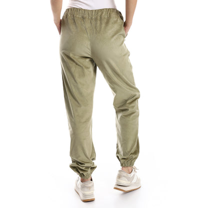 off cliff Velvet Pants Casual With Elastic Hem men