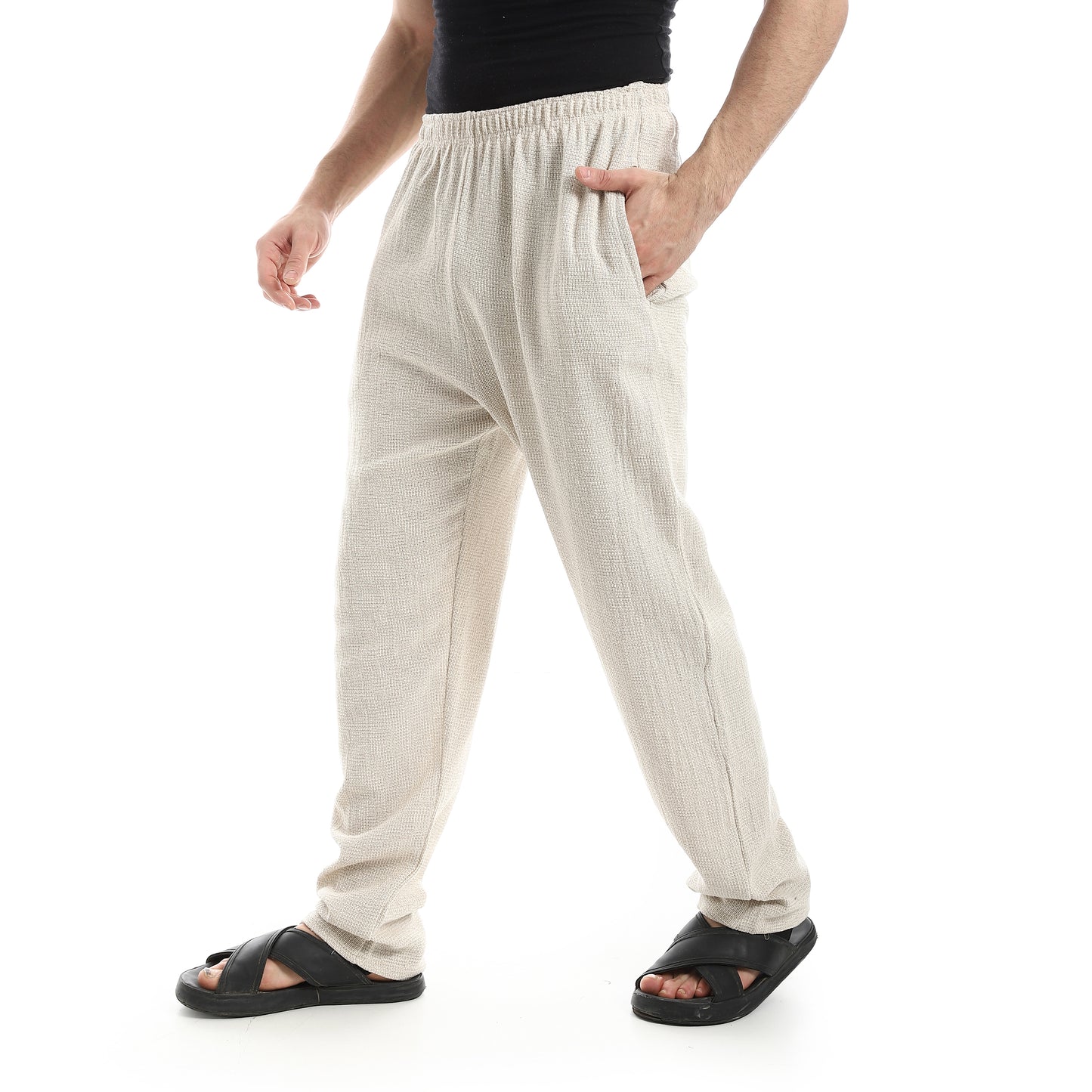 بنطال مريح بخصر مطاطي