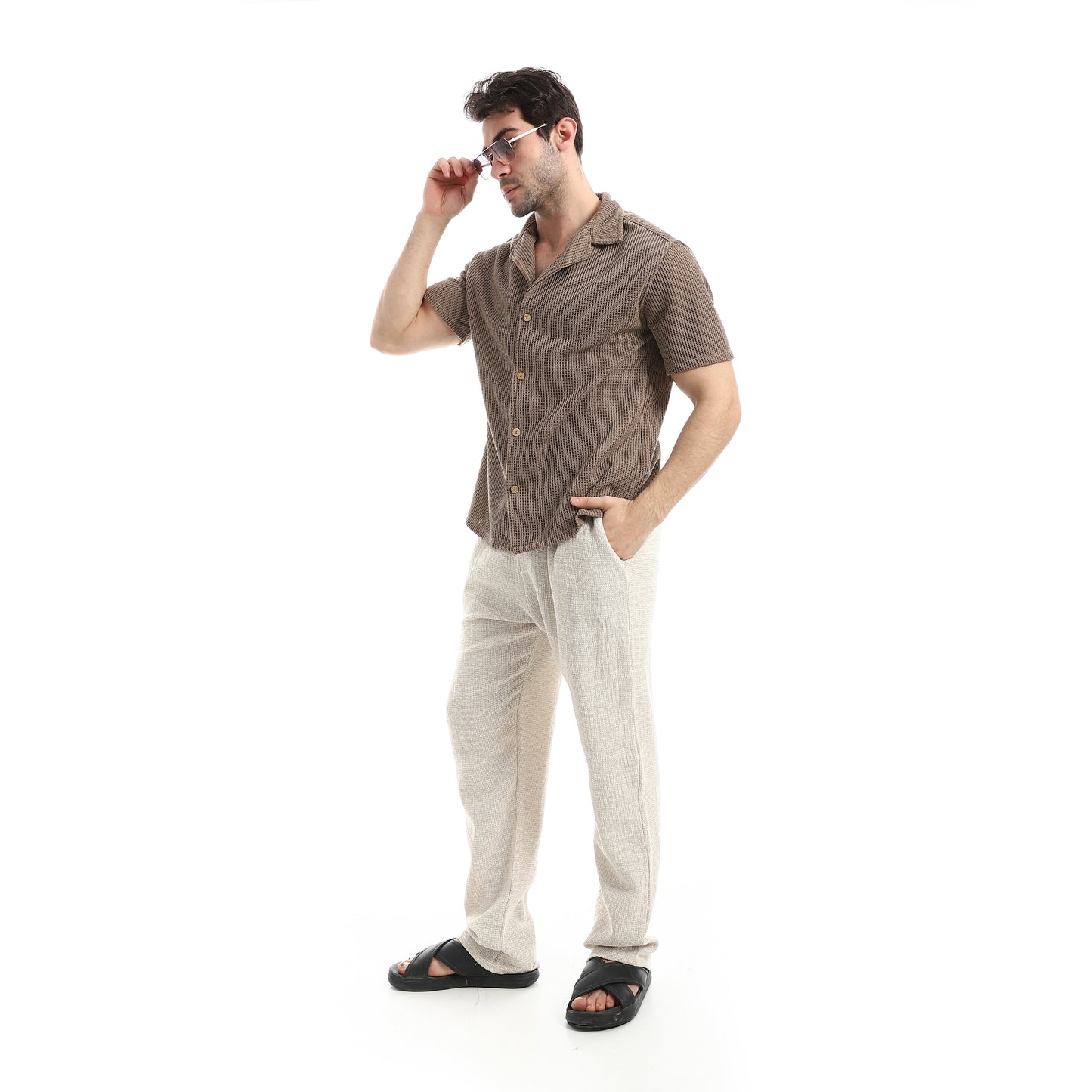 بنطال مريح بخصر مطاطي