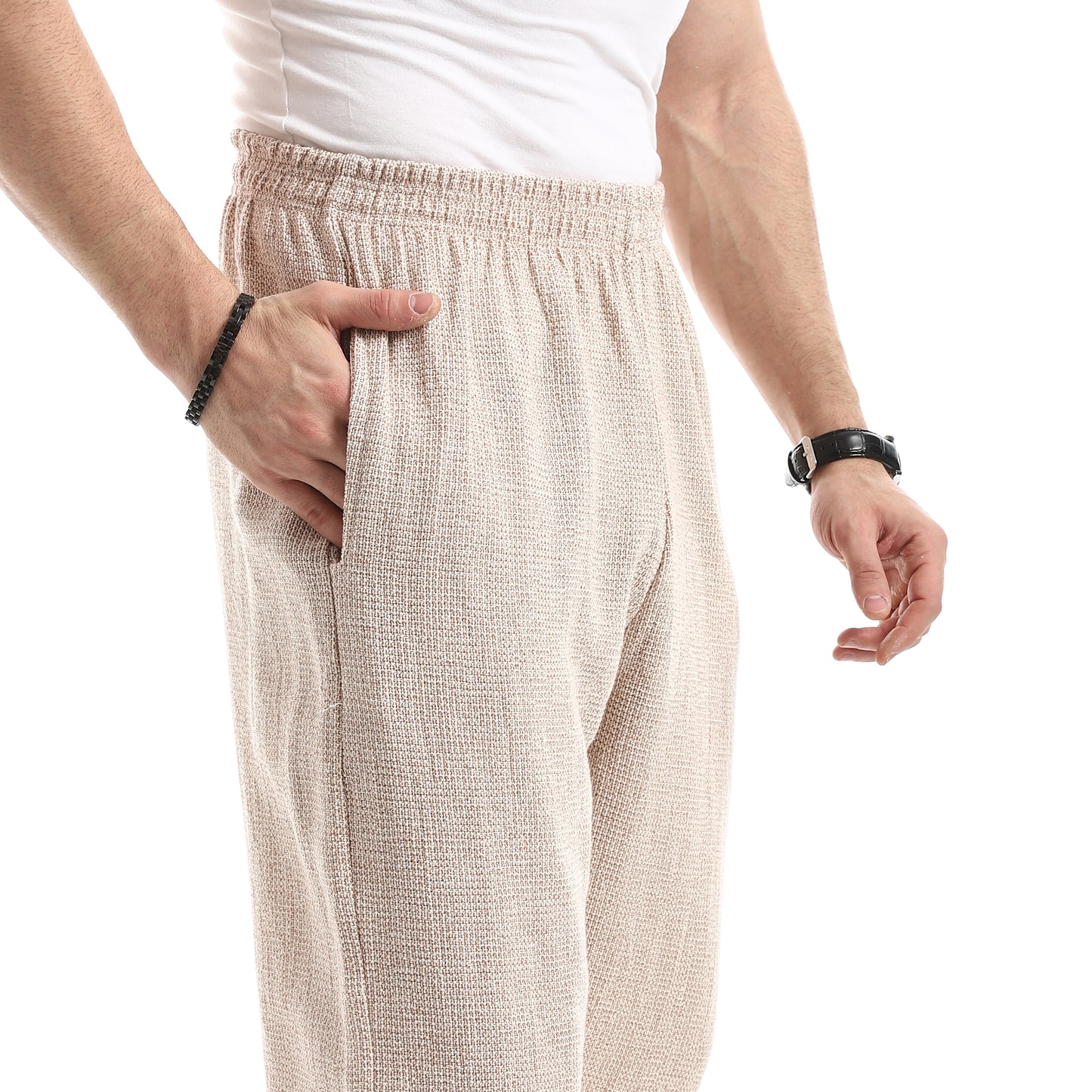 بنطال مريح بخصر مطاطي